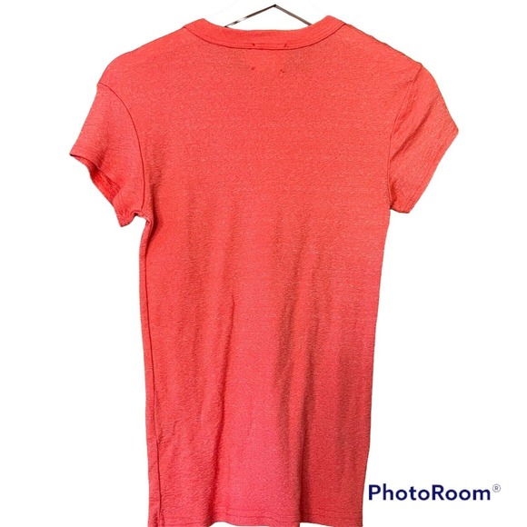 Anthropologie Michael Stars Shirt Women Small Top USA Made Short Sleeve Metallic - Picture 5 of 5